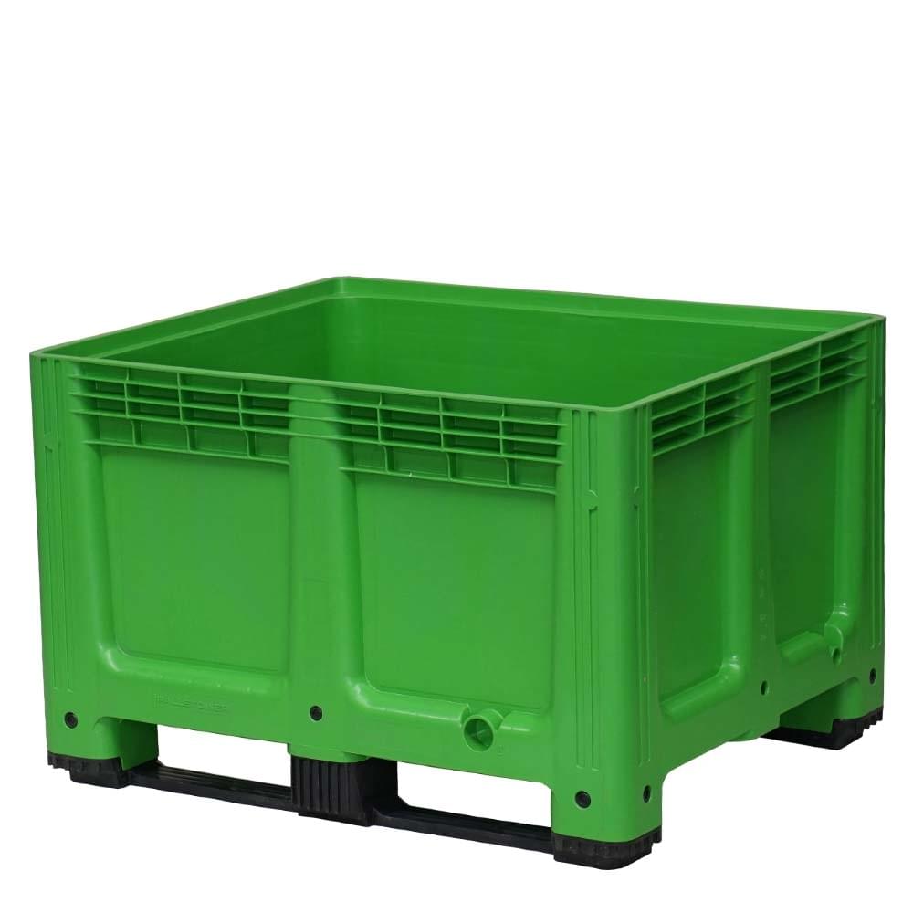Green Plastic Box Pallet with Solid Sides
